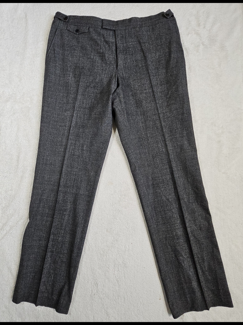 John Varvatos Pants Mens 56 Wool Dress Trousers Italy Black Gray.